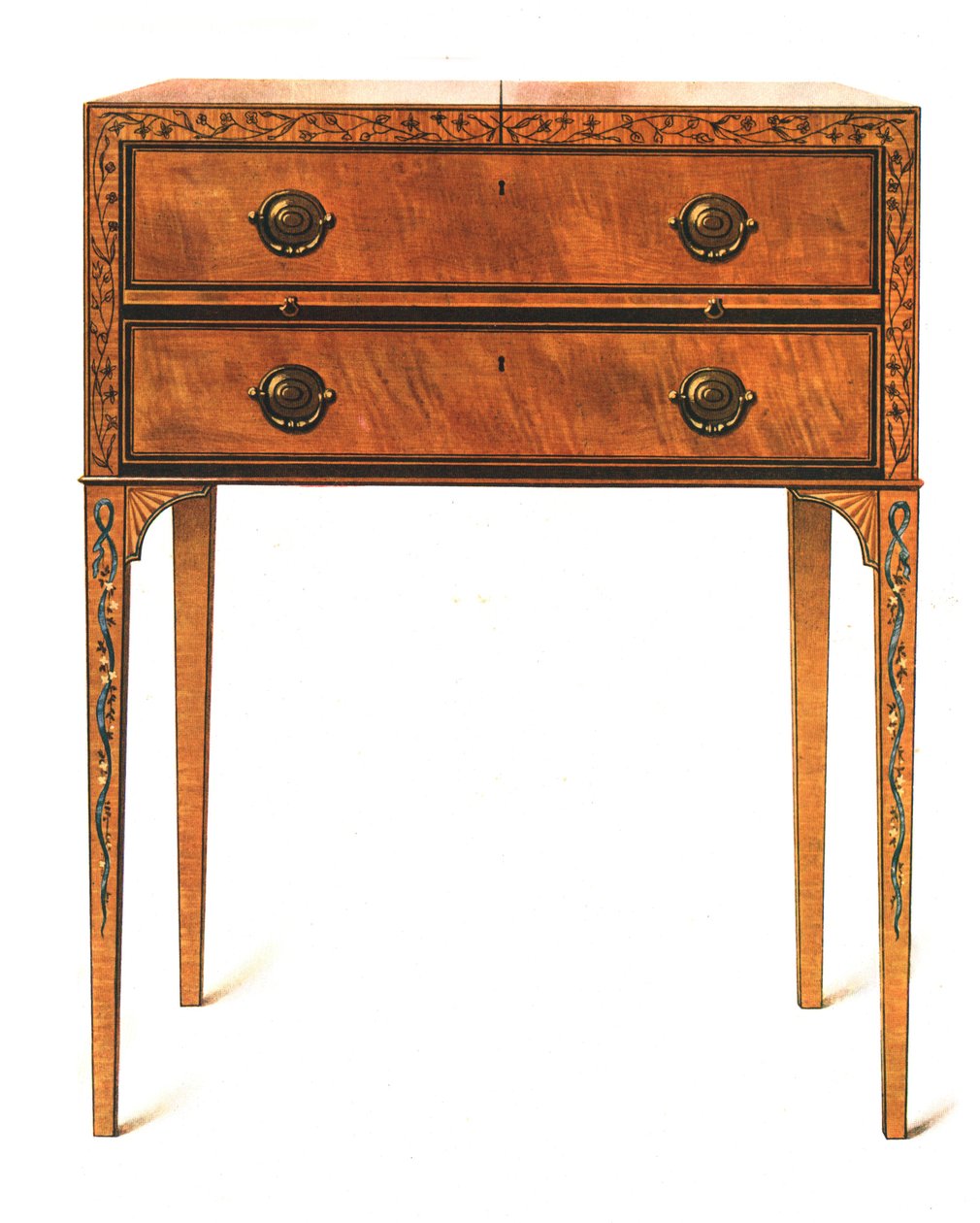 Painted Satin-Wood Dressing-Table by Shirley Charles Llewellyn Slocombe