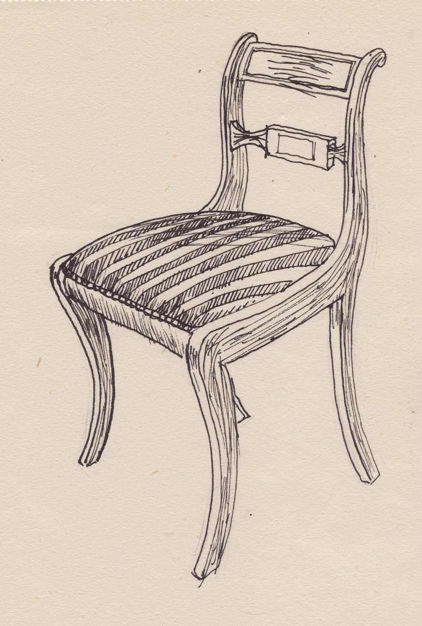 Chair with striped seat by Shirley Markham
