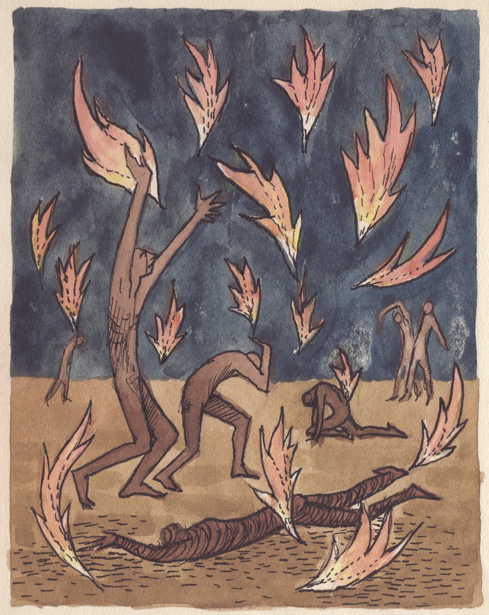 Flames Raining Down, 1951 by Shirley Markham
