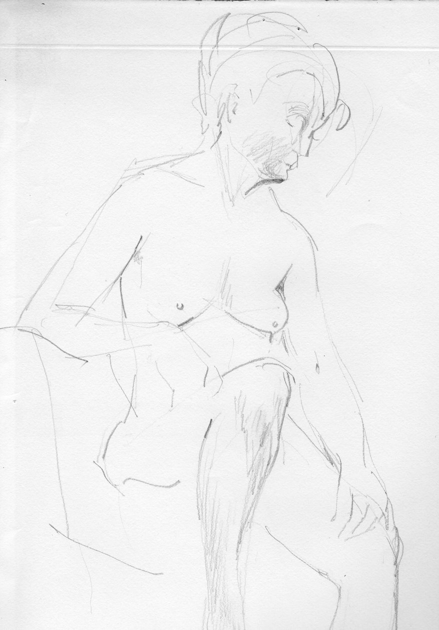 Nude Woman Sitting by Shirley Markham