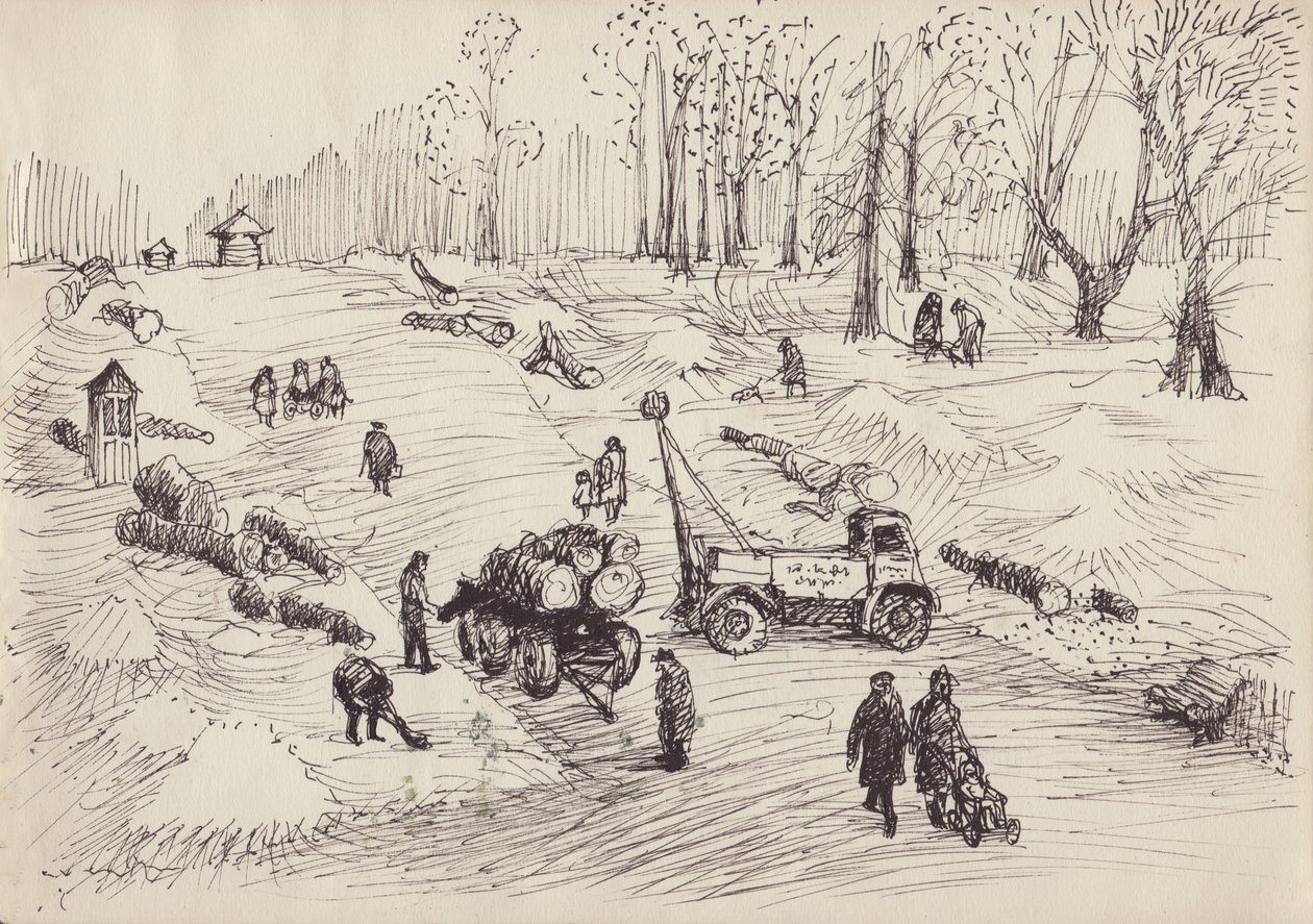 Tree-felling, c1950 by Shirley Markham
