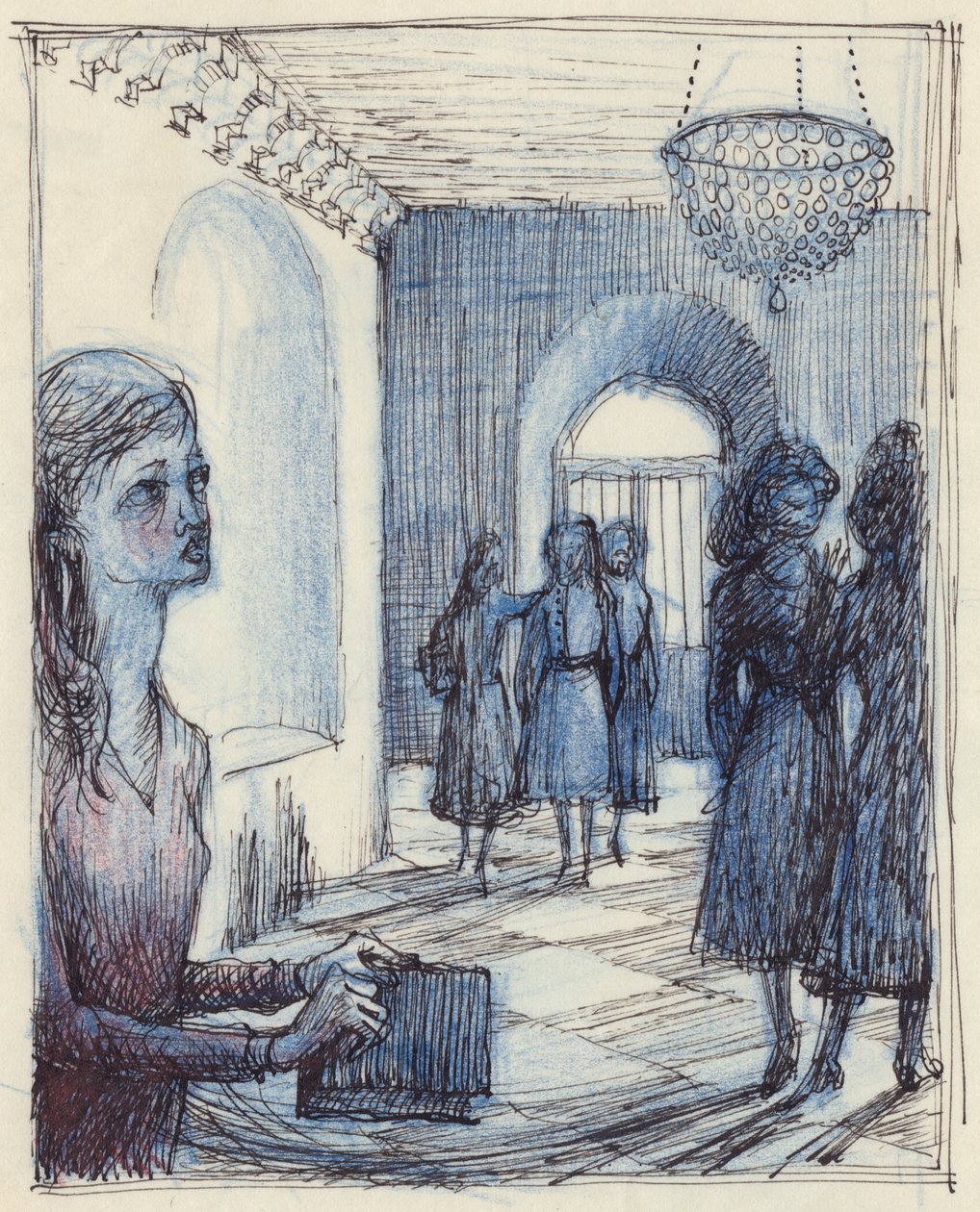 Woman Holding a Purse by Shirley Markham