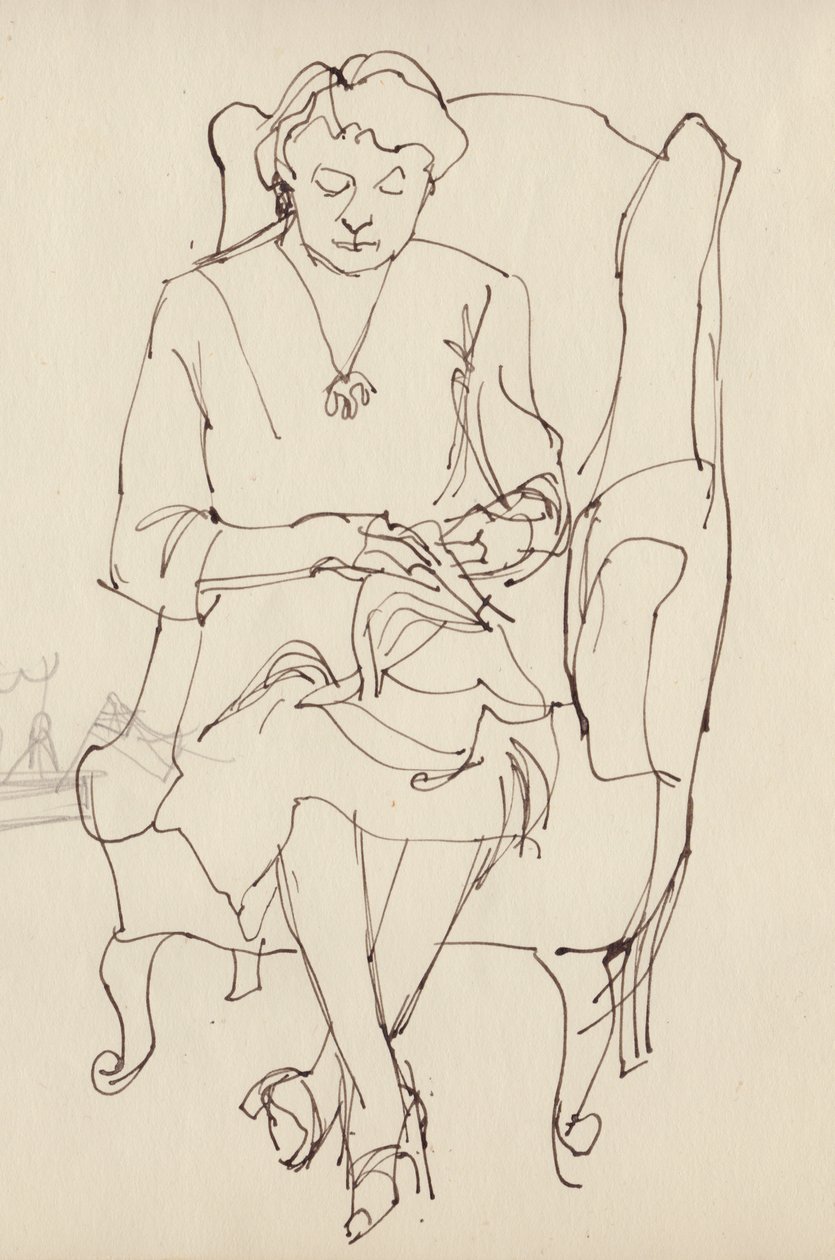 Woman Sewing by Shirley Markham