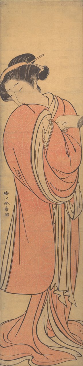 Woman in Red by Shunsho