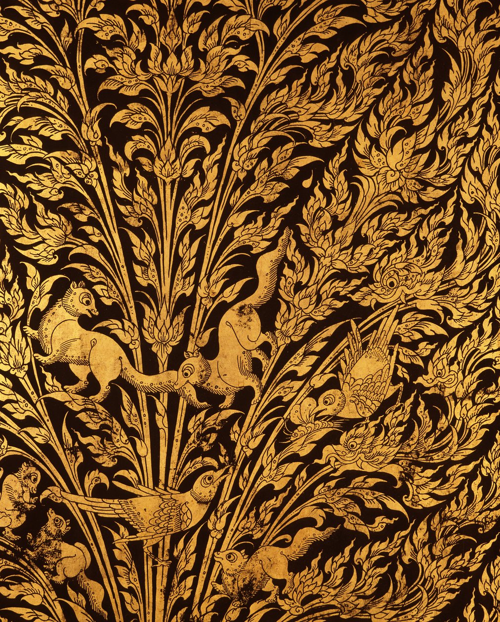 Detail of a Manuscript Cabinet Showing a Stalk of Rice by Siamese School