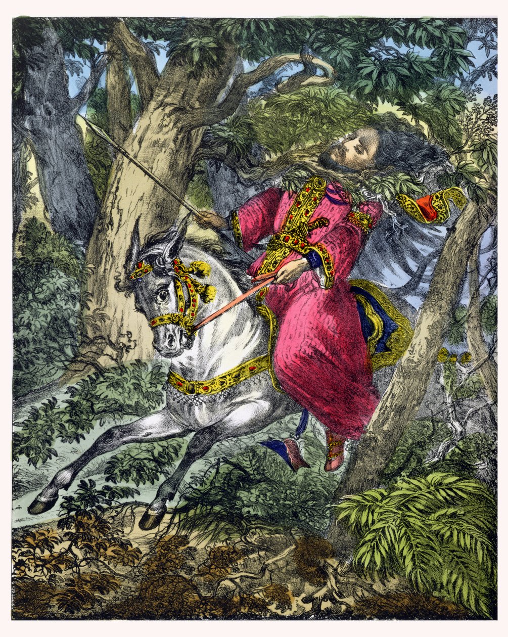 The Death of Absalom, from a bible printed by Edward Gover, 1870