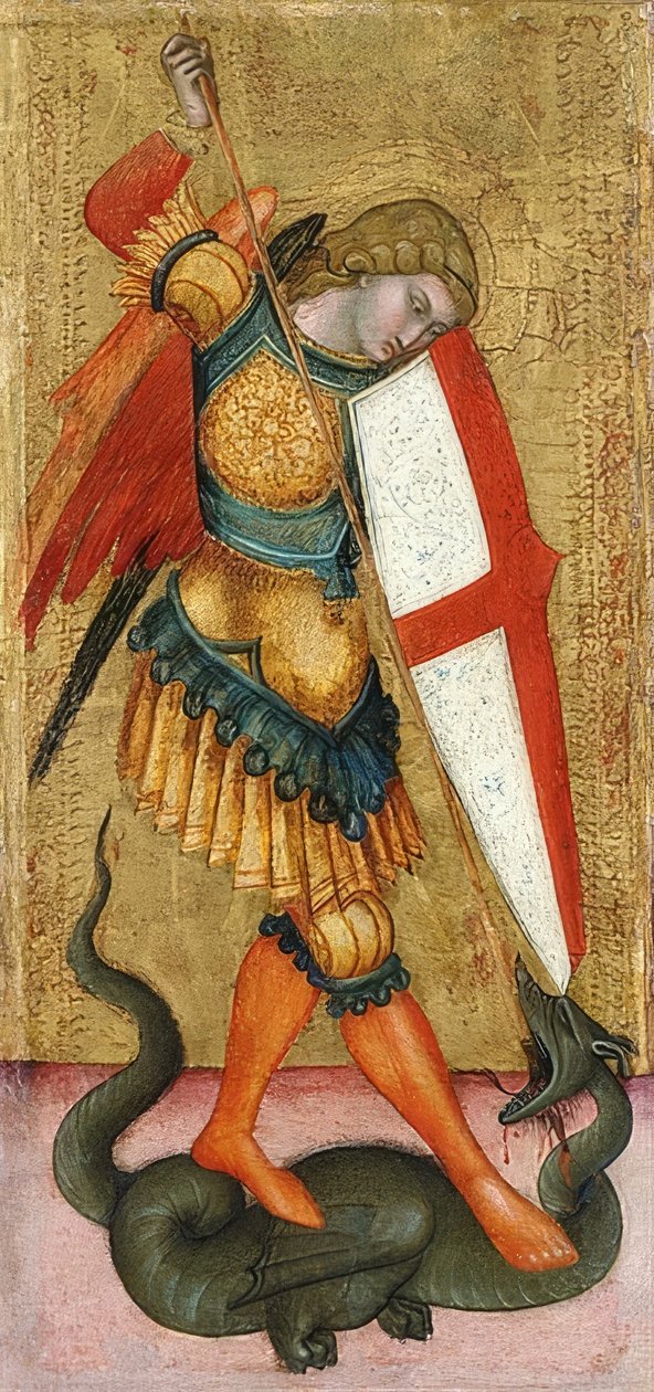 Archangel Michael and the Dragon, 14th century by Sienese School