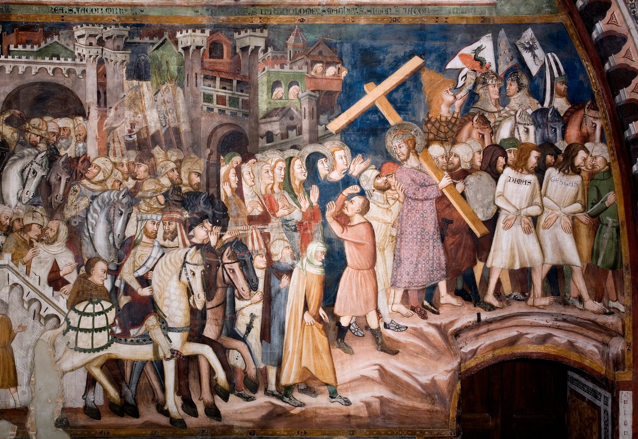 The Climb to Calvary by Sienese School