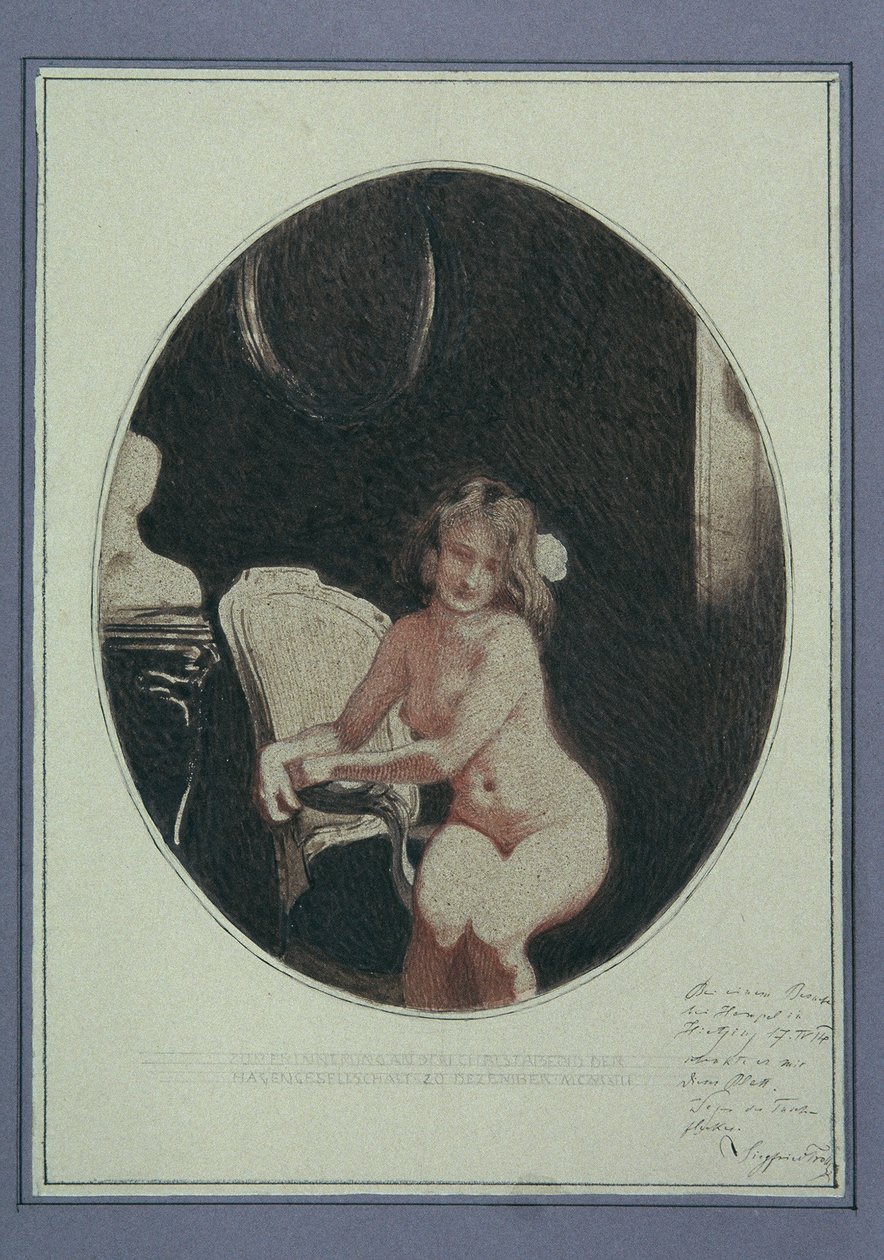 Seated Female Nude by Sigmund Walter Hampel