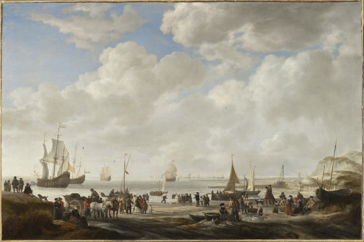 View of a Beach, 1646 by Simon de Vlieger