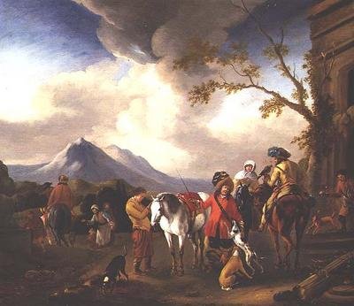 The Departure for the Hunt by Simon Johannes van Douw