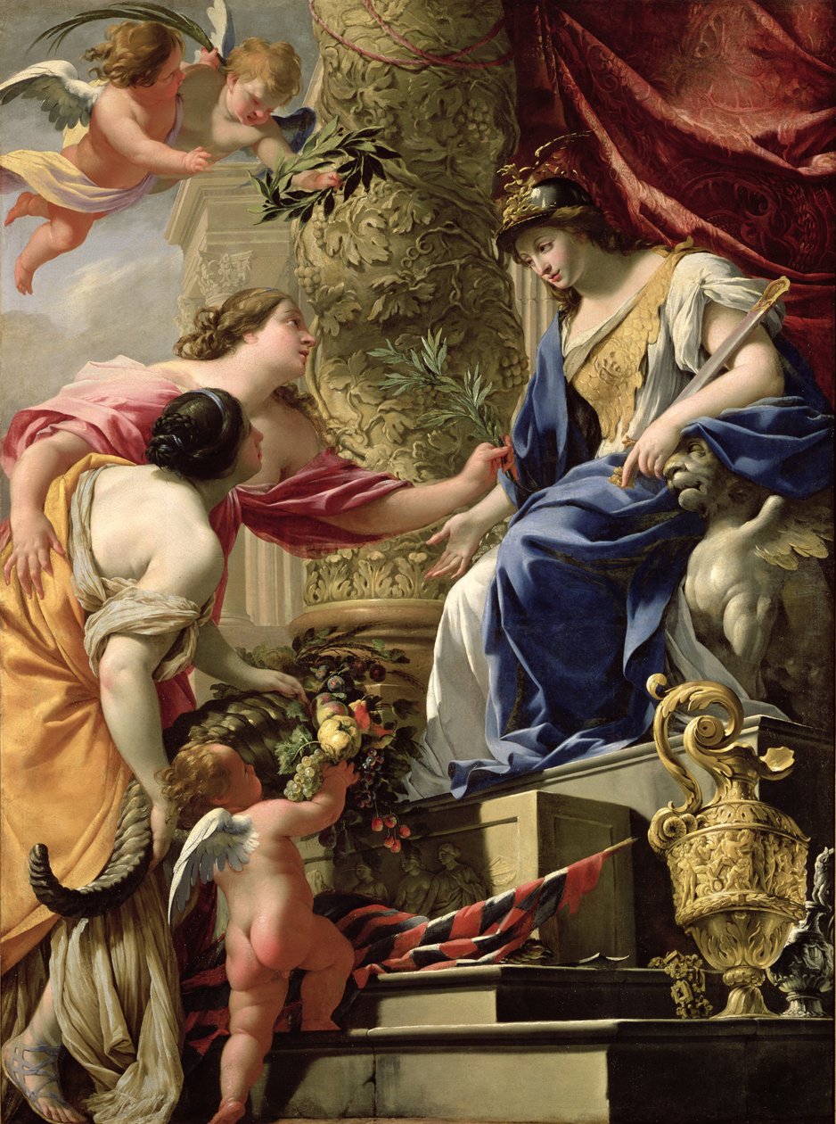 Prudence Leading Peace and Abundance by Simon Vouet