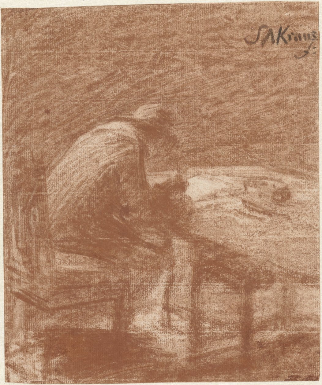 Man Writing at a Table by Simon Andreas Krausz