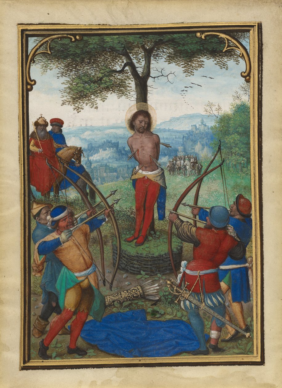 Two Leaves from the Munich-Montserrat Hours by Simon Bening