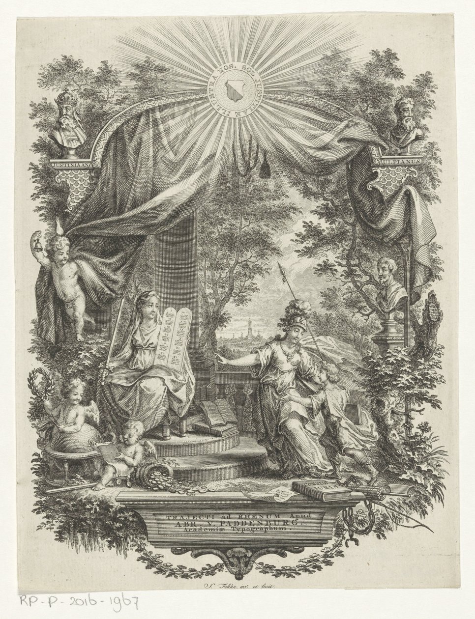 Minerva Receiving a Young Man by Simon Fokke