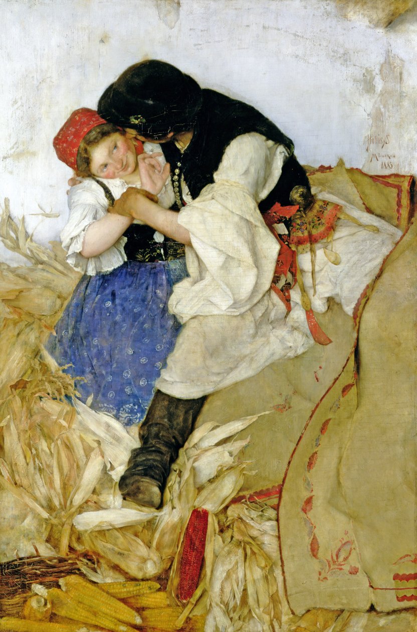 Husking Corn by Simon Hollosy