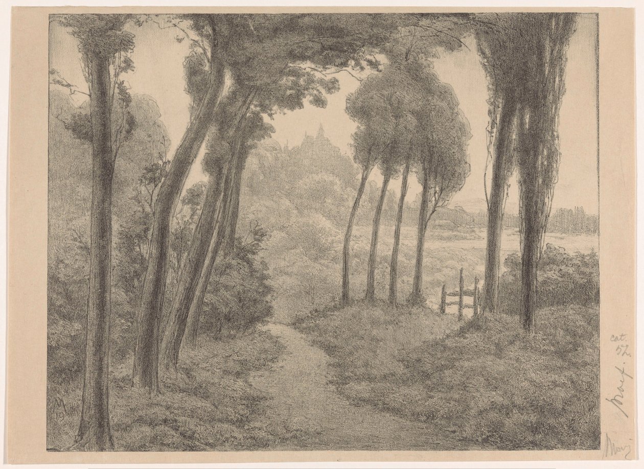 Landscape with Forest Path by Simon Moulijn (signed by artist)