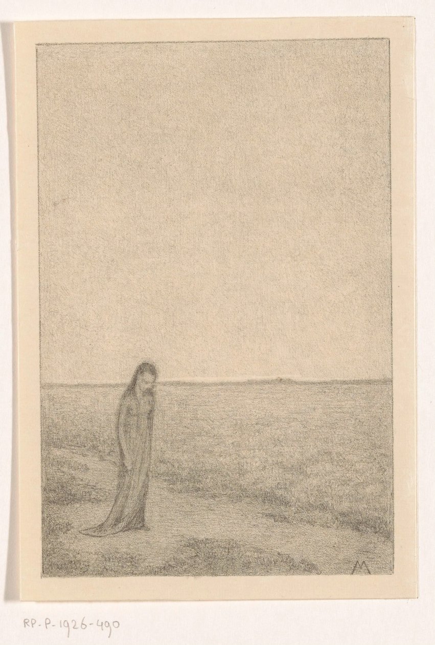 Woman in Flat Landscape by Simon Moulijn