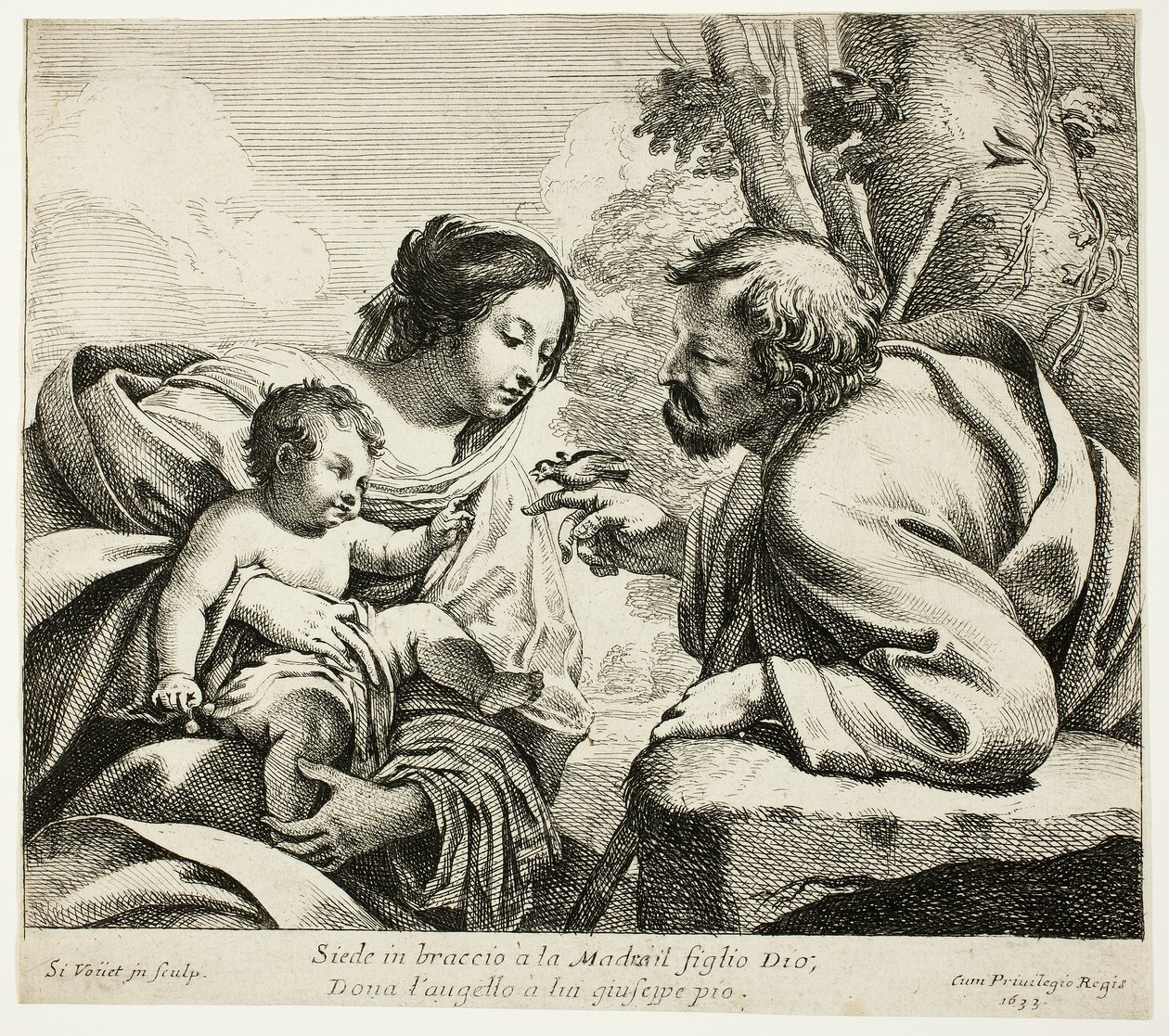 Holy Family With a Bird by Simon Vouet