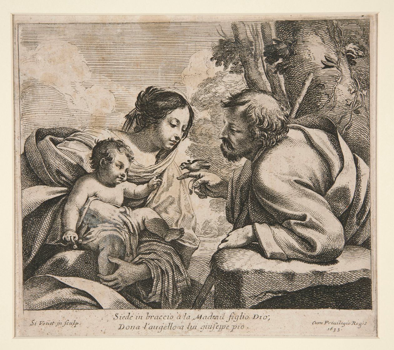 Holy Family with a Bird by Simon Vouet