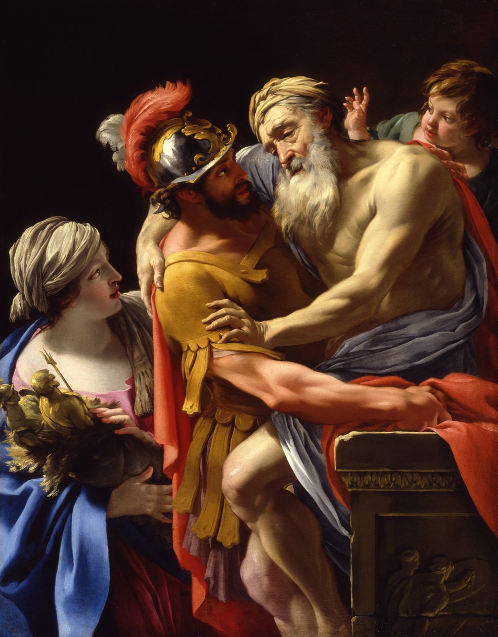 Æneas and His Father Fleeing Troy, c.1635 by Simon Vouet