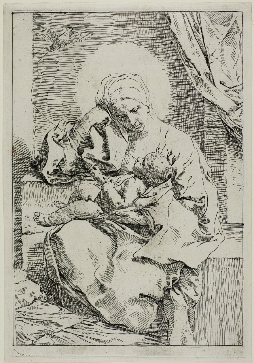 Madonna and Child with a Finch by Simone Cantarini