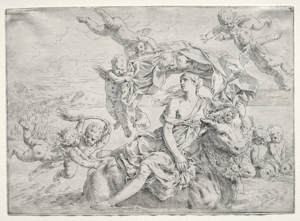 Rape of Europa by Simone Cantarini