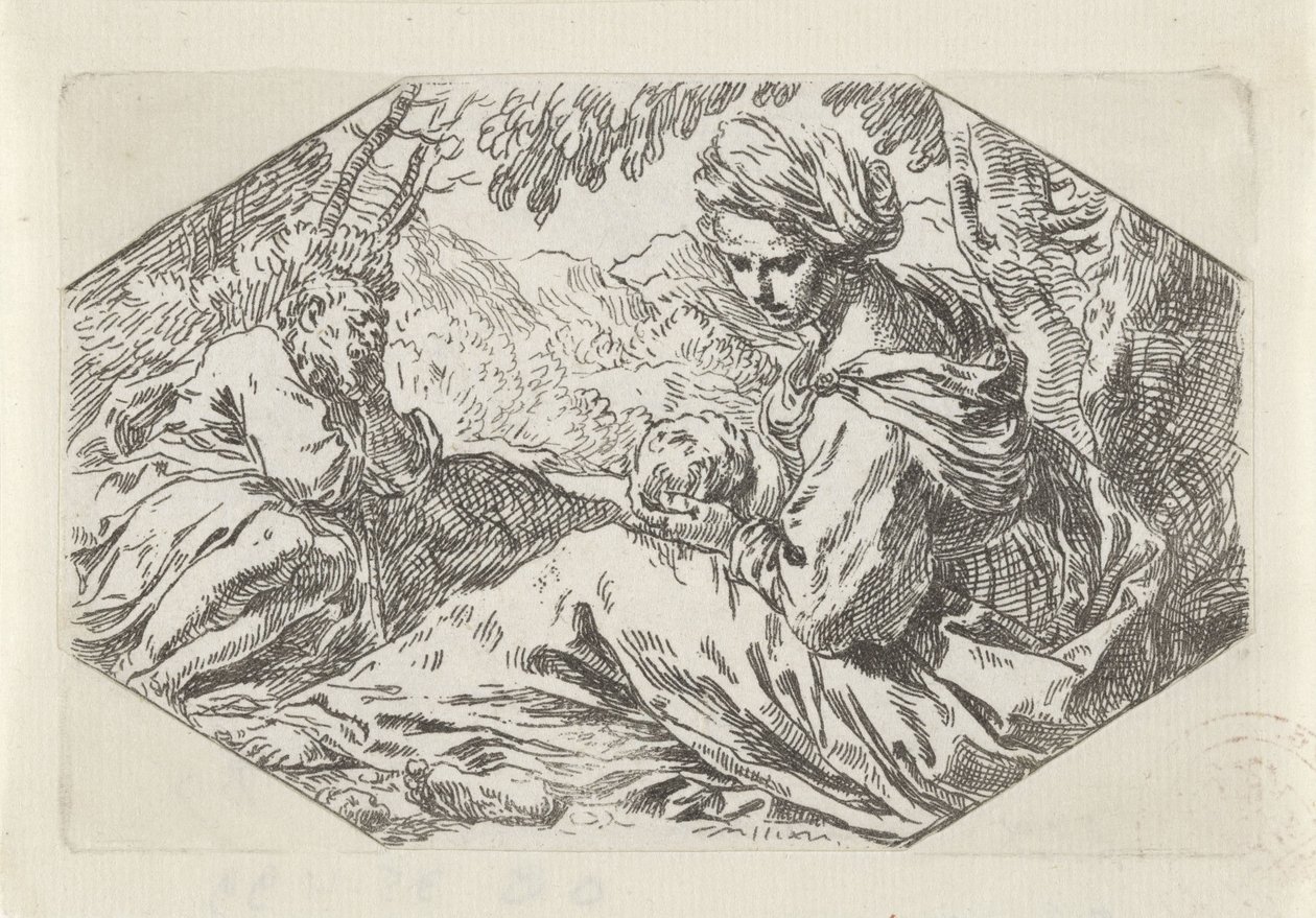 Rest on the Flight into Egypt by Simone Cantarini