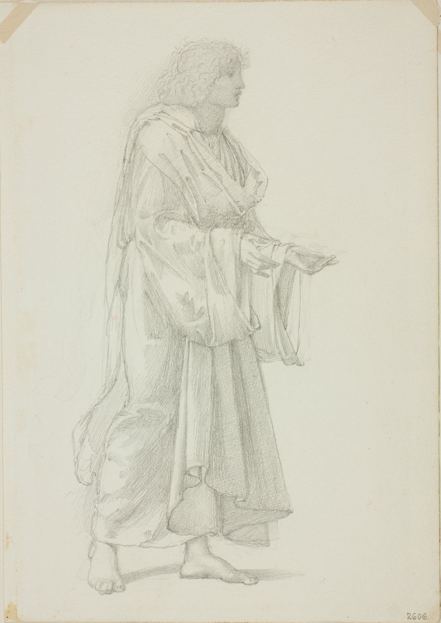 Draped Standing Male Figure by Sir Edward Burne Jones