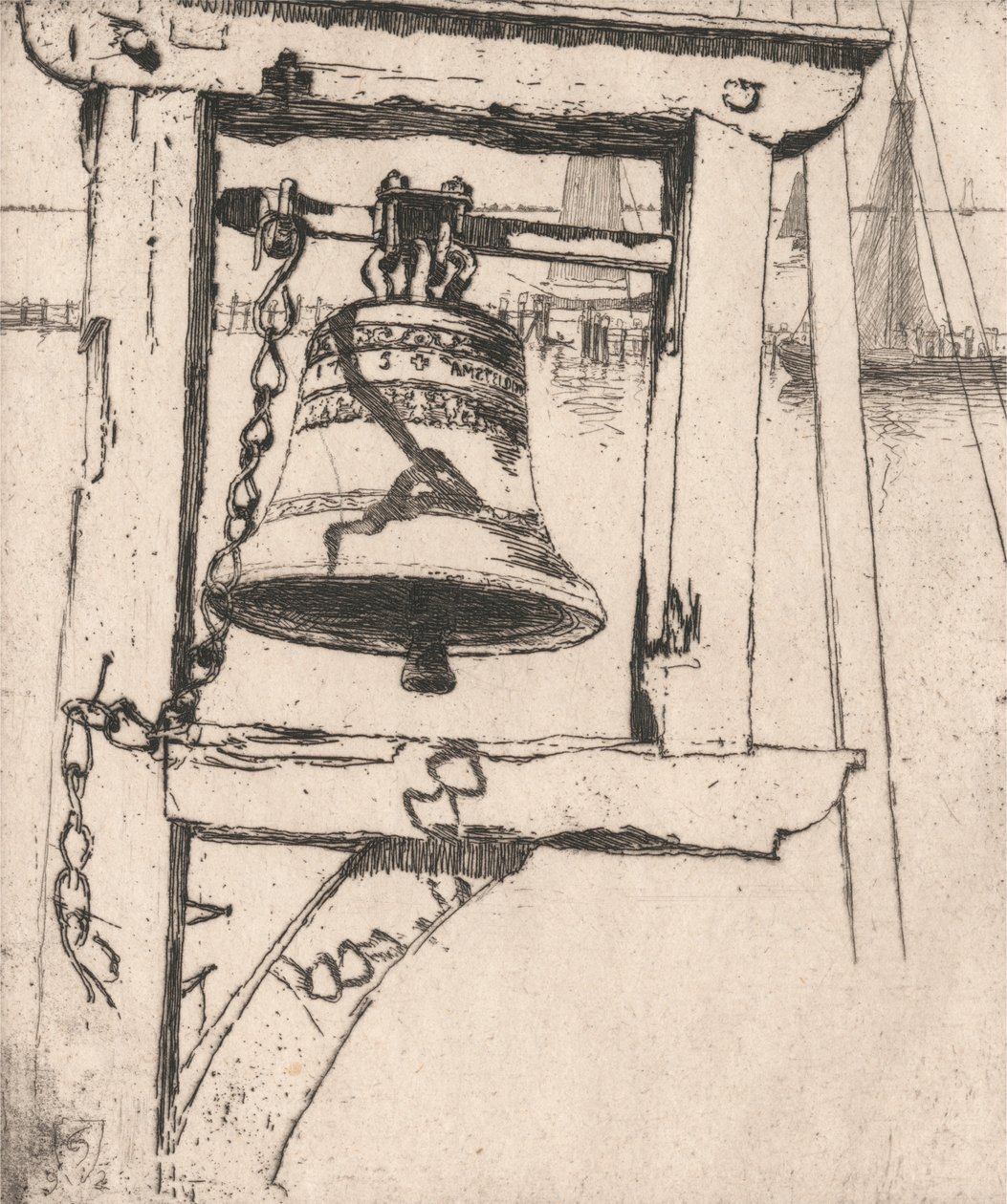 The Dijk Bell, Volendam by Sir Frank Short