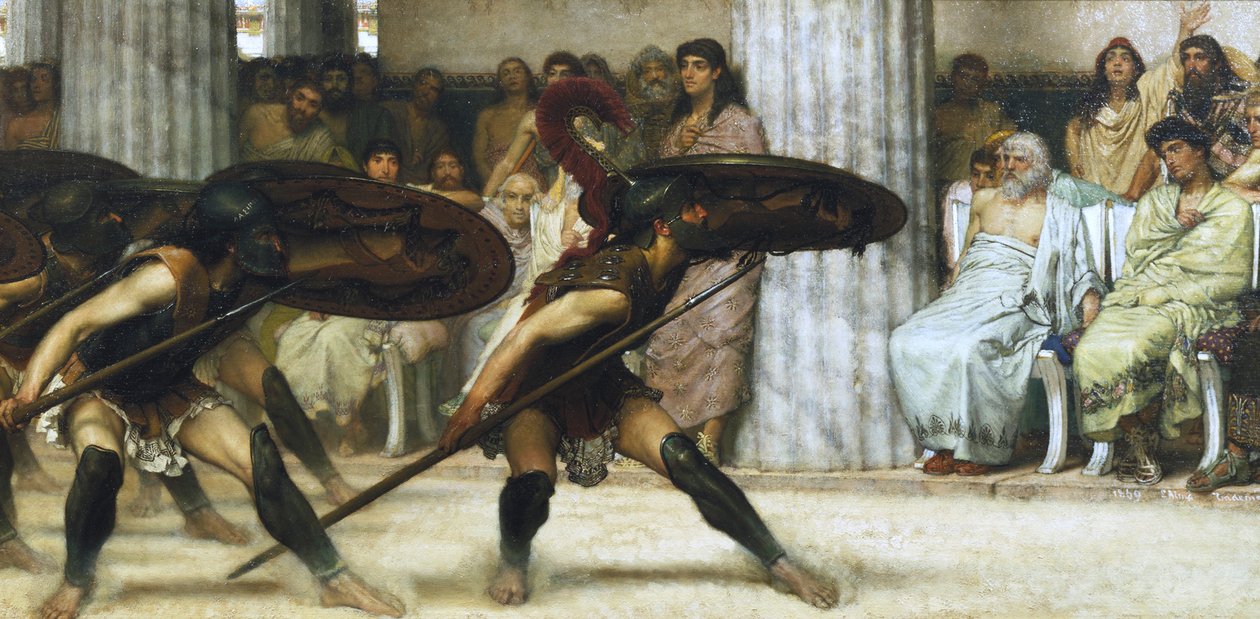 The Pyrrhic Dance by Sir Lawrence Alma Tadema