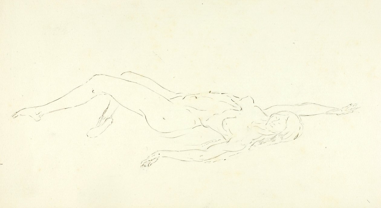 Swimming Nude, "The Plunge" by Solon H. Borglum