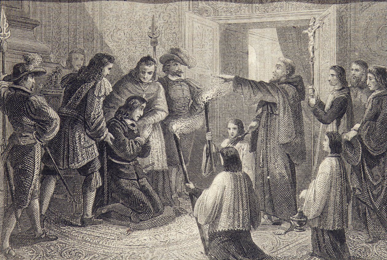 Exorcism of Carlos II of Spain (1665-1700) c.1698 by Spanish School