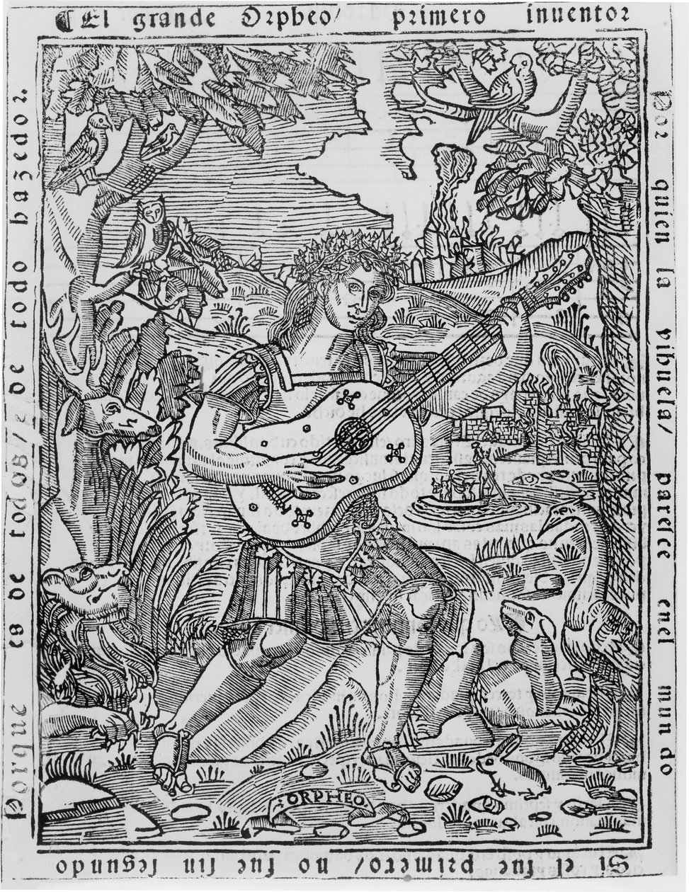 Orpheus Playing Music by Spanish School