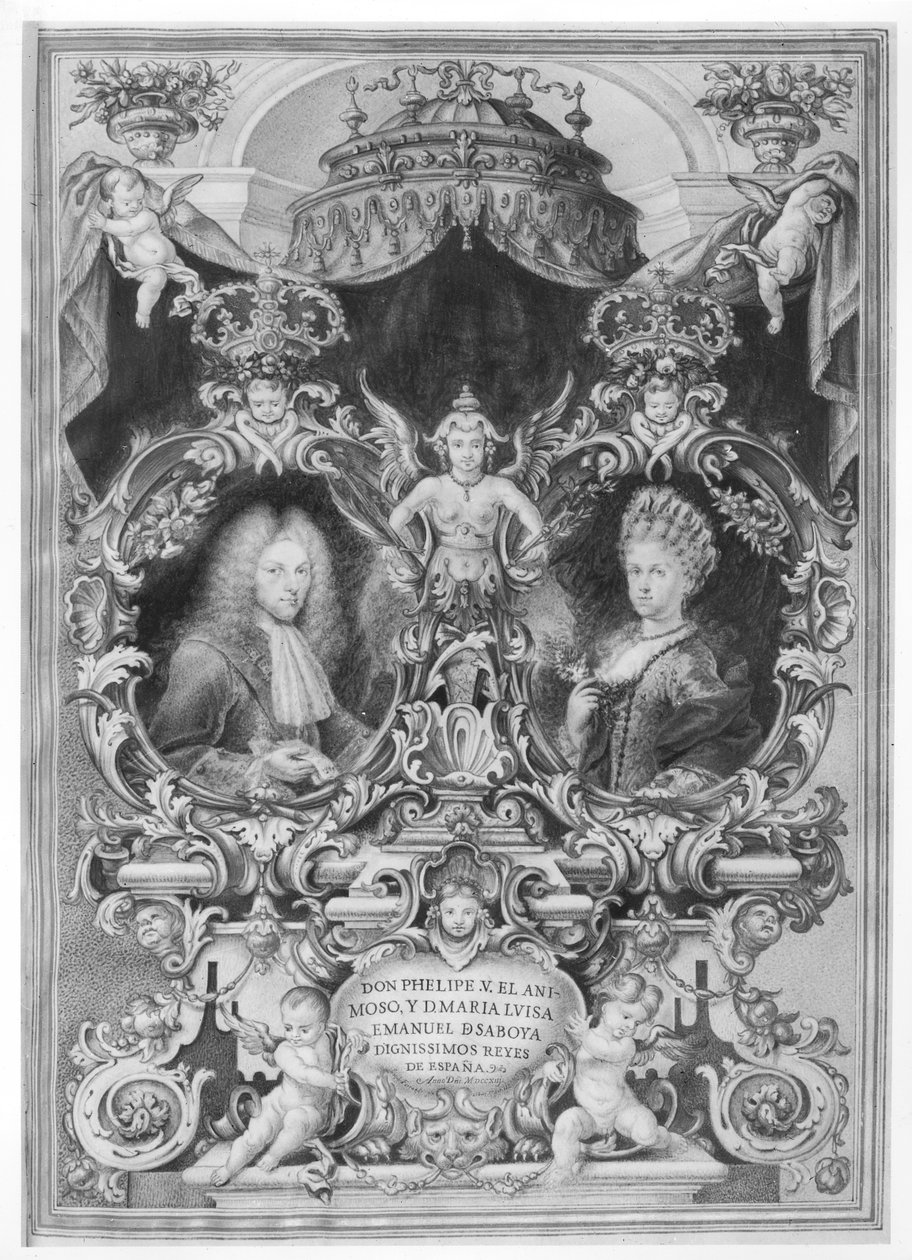 Philip V King of Spain and Maria Luisa of Savoy, 1713 by Spanish School
