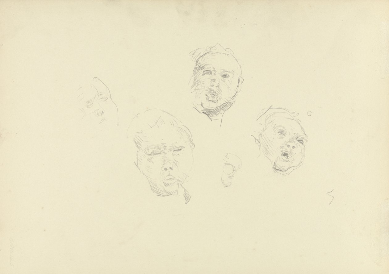 Study of Heads, for the Cave of the Golden Calf by Spencer Frederick Gore