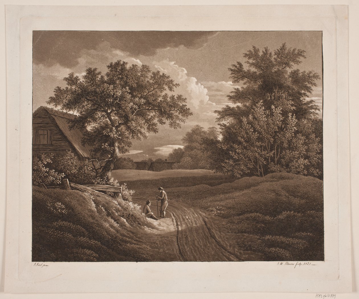 Landscape with Two Peasants Conversing by Søren Henrik Petersen