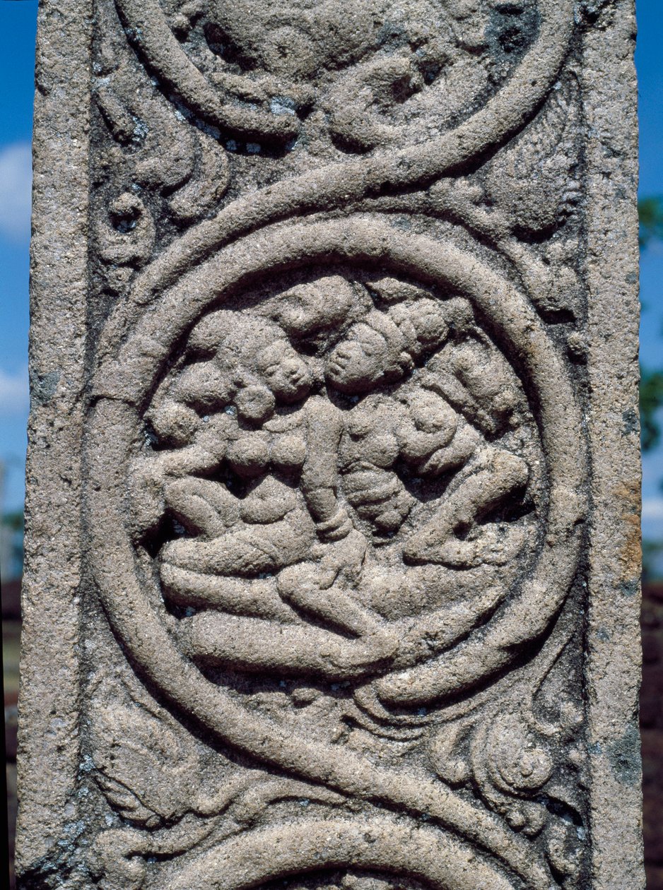 Relief of a Pillar of Buddhist Temple by Sri Lankan