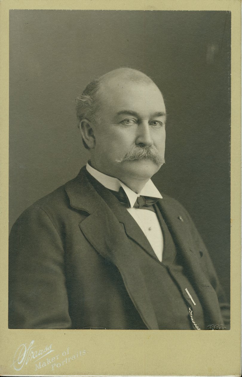 Bust Portrait of Horatio D. Wood Wearing a Suit, Vest, and Bow Tie, and Turned to the Right by St. Louis Strauss