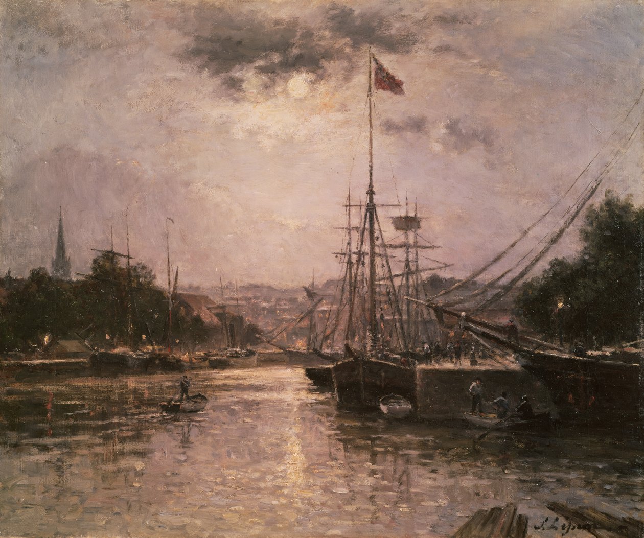 View of the Port of Caen, c.1889 by Stanislas Victor Edouard Lepine
