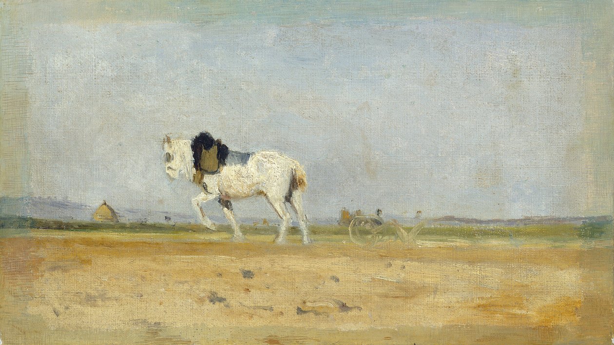 A Plow Horse in a Field by Stanislas Lepine