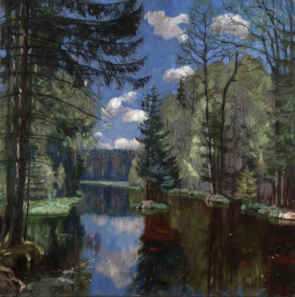 Forest Lake, 1934 by Stanislav Julianovic Zukovskij