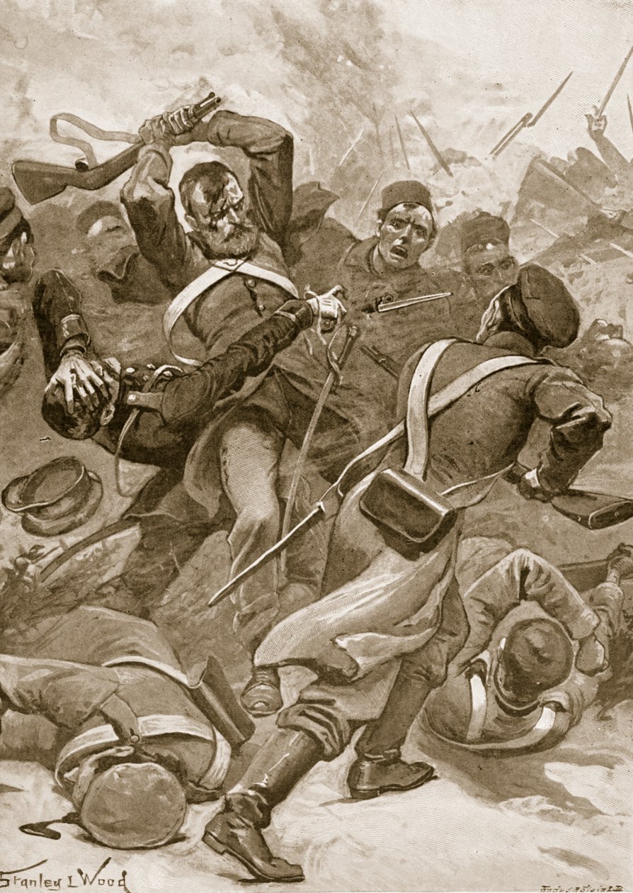 Inkerman: the 55th (and Border) Regiment Charging the Russians by Stanley L. Wood