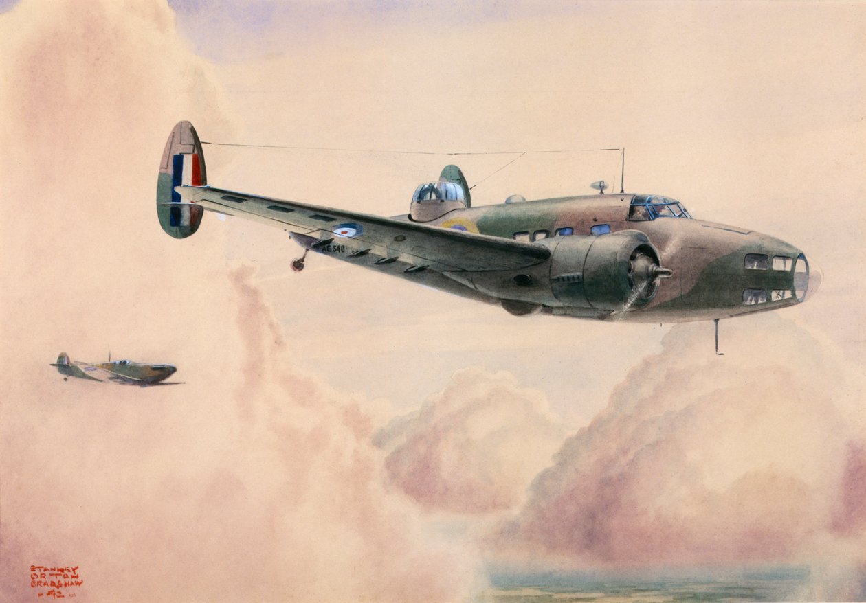 Hudson Light Bomber in Flight by Stanley Orton Bradshaw