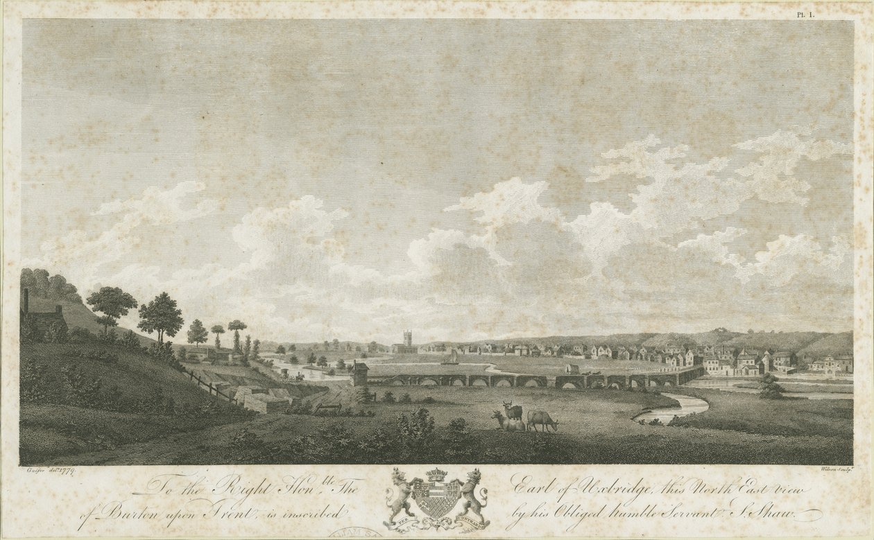 Burton-upon-Trent Bridge and Town by Stebbing Shaw