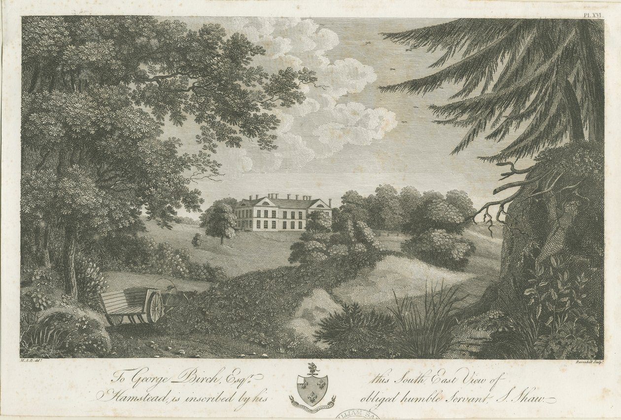 Hamstead Hall (engraving) by Stebbing Shaw