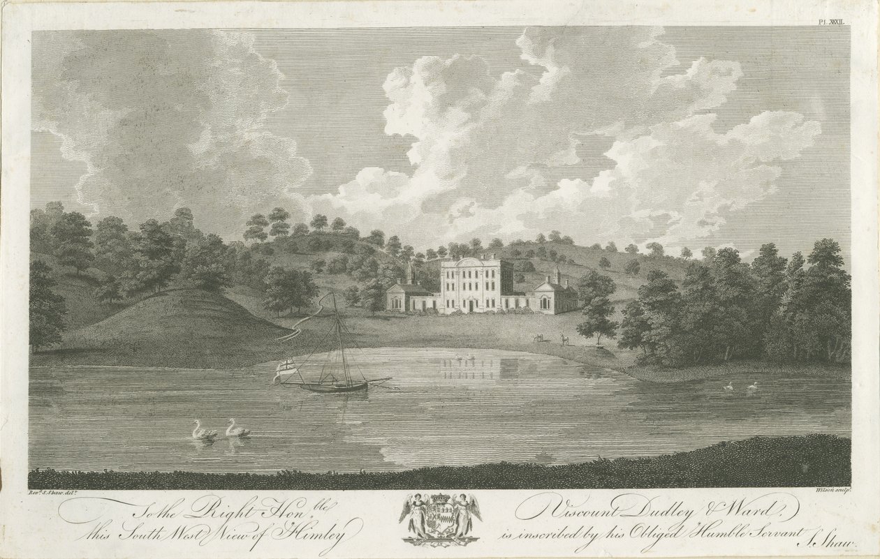Himley Hall (engraving) by Stebbing Shaw