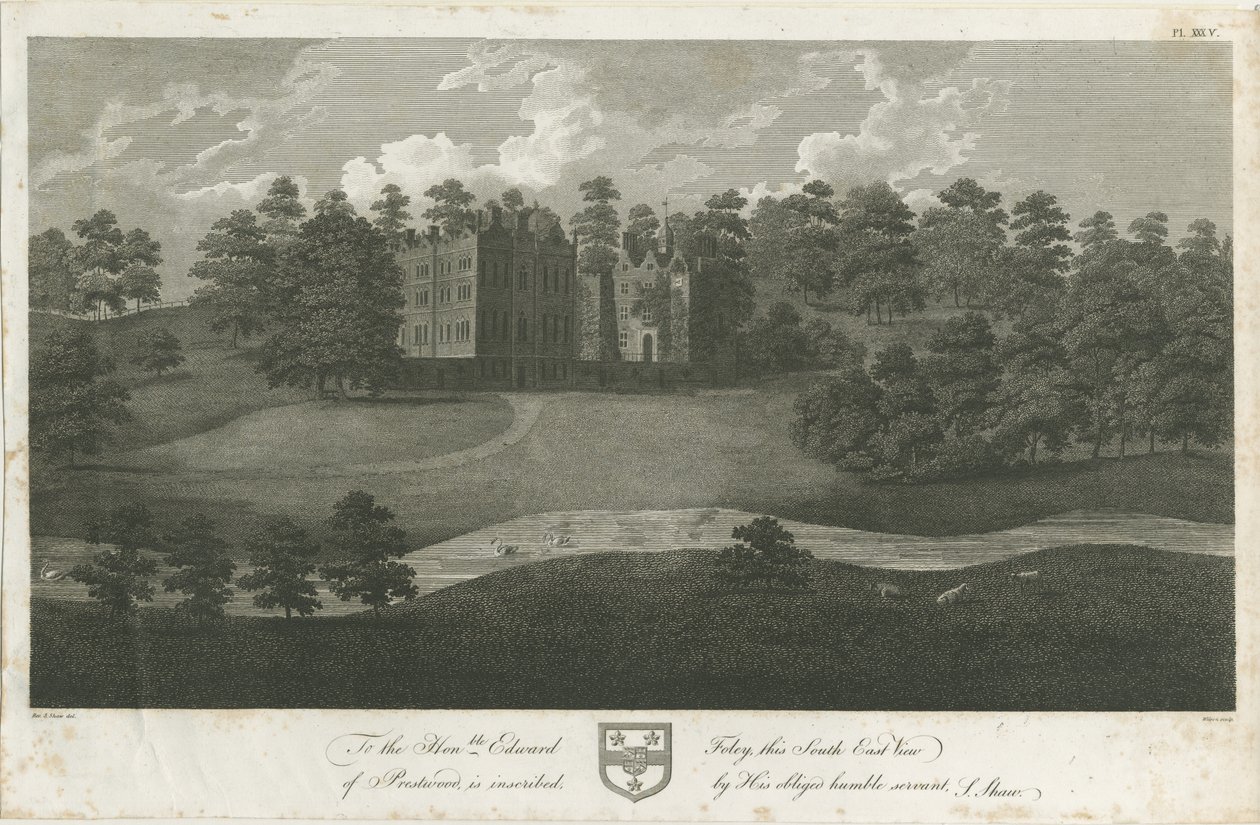 Prestwood Hall: engraving by Stebbing Shaw