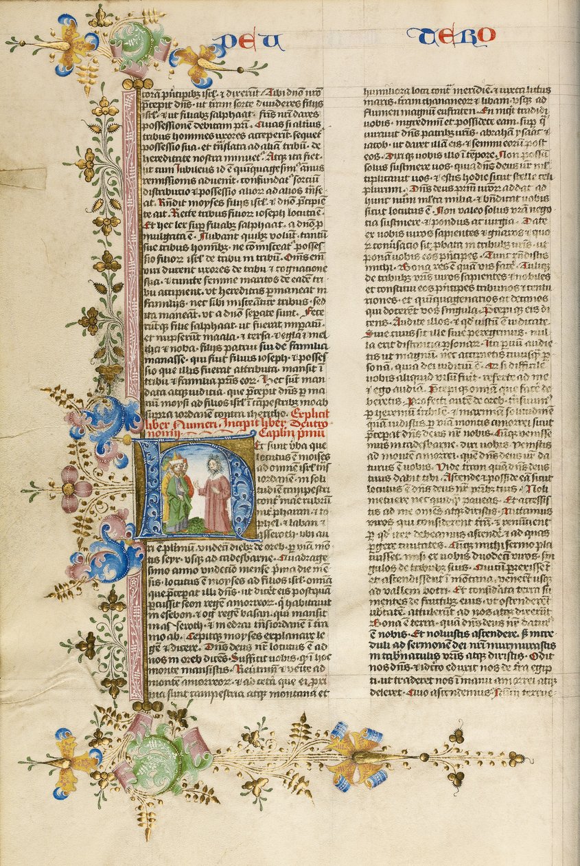 Initial H: Moses Speaking to the Israelites by Stefan Lochner