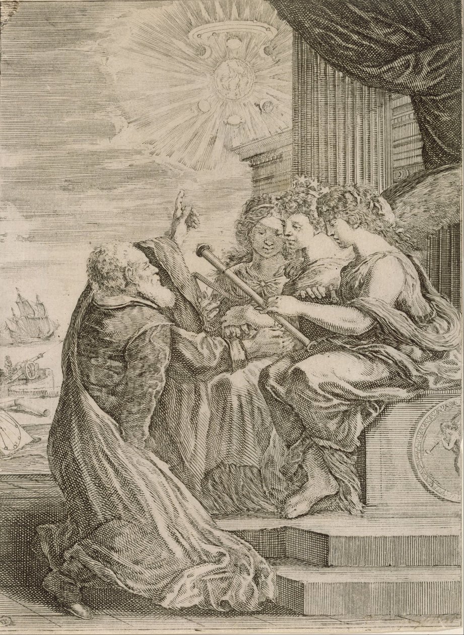 Frontispiece for the Opere di Galileo Galilei by Stefano della Bella
